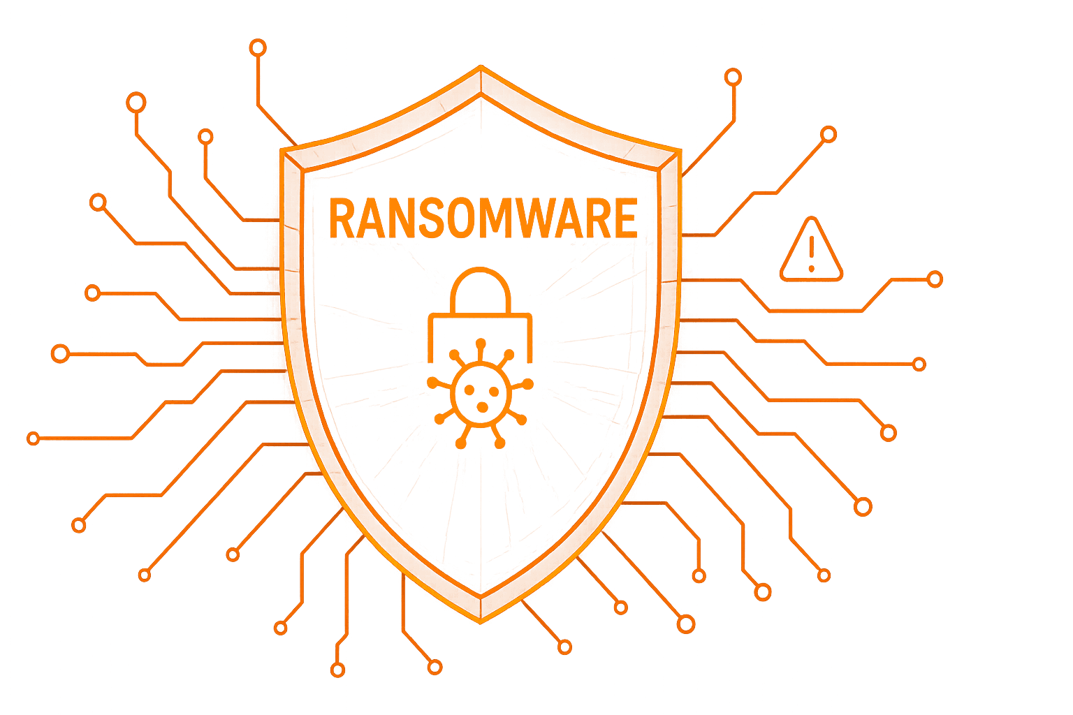 Abstract illustration of ransomware threat